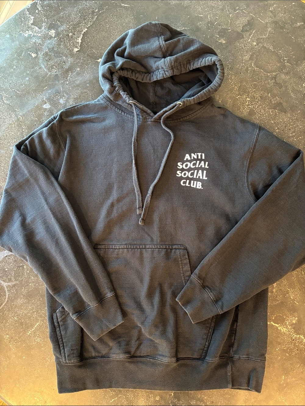 Anti Social Social Club Black Hoodie with White Logo - Picture 4 of 15